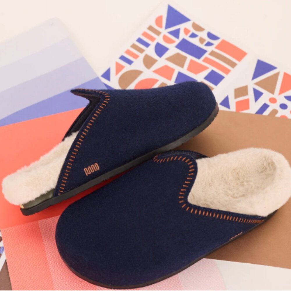 NWT Commbi The Woolie Burro Slipper Mule in Navy